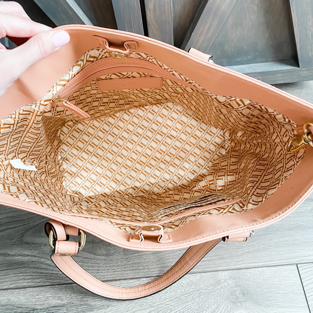 Tignanello Genuine Leather Tote Handbag Pink - Picture 5 of 9